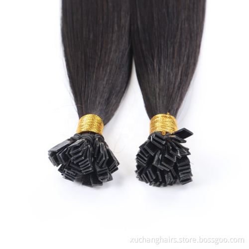 Wholesale Price Keratin Flat Tip Hair Extension Pre Bonded Remy 100 Human Hair Extensions